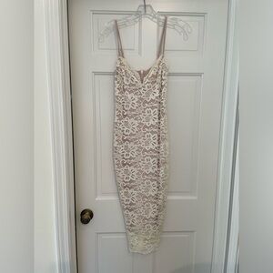 Nookie Paris Ivory Lace Midi Dress